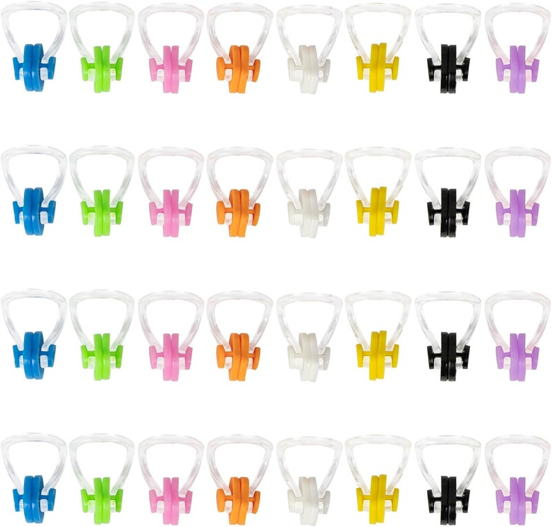 Joworthy 32 Pcs Swimming Nose Clip, Silicone Waterproof Swim Nose Plugs for Kids (Age 7+) and Adults, Inclue 8 Colors - Image 1